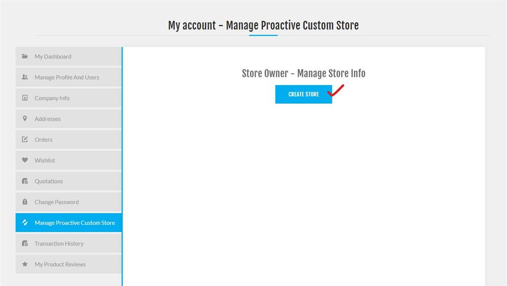 Create Store Screenshot